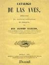 Catálogo de las aves, observadas en algunas provincias de Andalucía - Machado y Núñez, Antonio