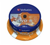 DVD-R 4.7GB/120Min/16x Cakebox (25 Disc), DataLife Plus, InkJet Printable, White Surface