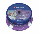 DVD+R DL 8.5GB/240Min/8x Cakebox (25 Disc), DataLife Plus, InkJet Printable, White Fullsize Surface