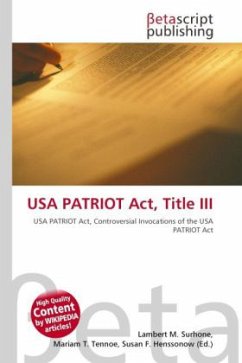 USA PATRIOT Act, Title III