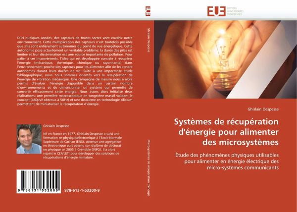 Systèmes de récupération d''énergie pour alimenter des microsystèmes