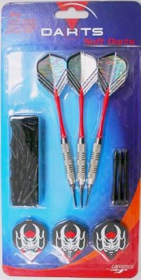 Carromco 89553 - Softdart Set L, 3 Softdarts + 100 Tips + 3 Flights