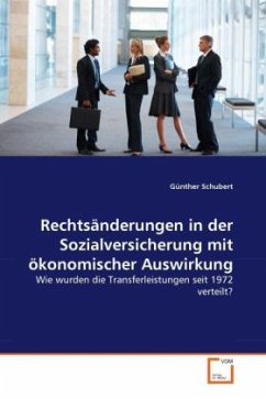 Rechtsänderungen in der Sozialversicherung mit ökonomischer Auswirkung - Schubert, Günther