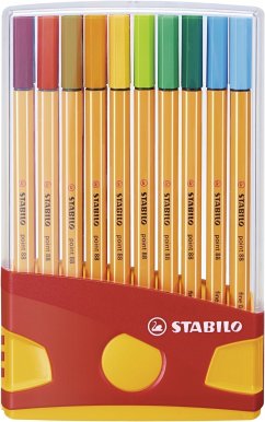 Fineliner - STABILO point 88 ColorParade - 20er Tischset in rot/orange- mit 20 verschiedenen Farben