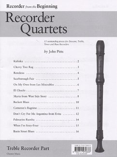 Cover Recorder from the Beginning recorder quartets treble recorder
