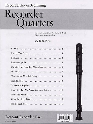Recorder from the beginning recorder quartets descant recorder part Recorder from the beginning recorder quartets descant recorder part