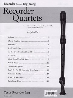 Cover Recorder from the Beginning recorder quartets tenor recorder