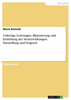 Unfertige Leistungen. Bilanzierung und Ermittlung der Steuerwirkungen. Darstellung und Vergeich - Rozinski, Maria