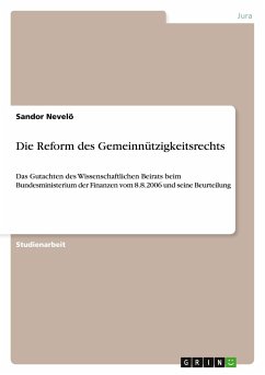 Die Reform des Gemeinnützigkeitsrechts - Nevelö, Sandor