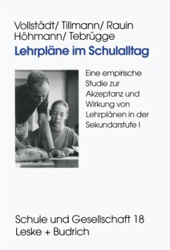 Lehrpläne im Schulalltag - Vollstädt, Witlof;Tillmann, Klaus-Jürgen;Rauin, Udo