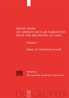 Cover Index of Cultural Keywords / Motif-Index of German Secular Narratives from the Beginning to 1400 Volume 7