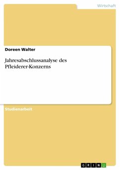 Jahresabschlussanalyse des Pfleiderer-Konzerns - Walter, Doreen