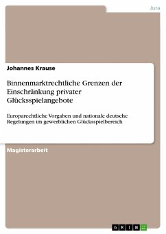 Binnenmarktrechtliche Grenzen der Einschränkung privater Glücksspielangebote - Krause, Johannes