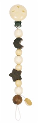 Goki 733700 - Schnullerkette Mond und Stern, Holz