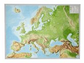 Europa, Reliefkarte, Groß, mit Aluminiumrahmen