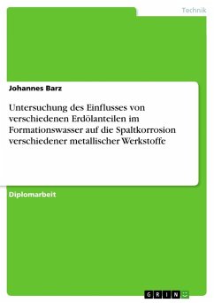 Untersuchung des Einflusses von verschiedenen Erdölanteilen im Formationswasser auf die Spaltkorrosion verschiedener metallischer Werkstoffe - Barz, Johannes