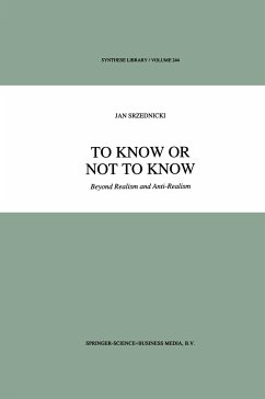 To Know or Not to Know - Srzednicki, Jan J.T.