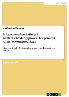 Informationsbeschaffung im Kaufentscheidungsprozess bei privaten Altersvorsorgeprodukten - Handke, Katharina