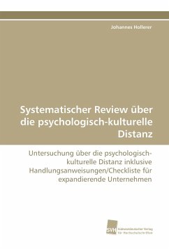 Systematischer Review über die psychologisch-kulturelle Distanz - Hollerer, Johannes