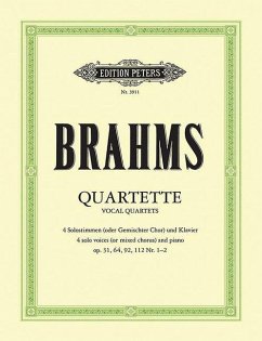 12 Quartets for 4 Voices (Mixed Choir) and Piano - Brahms, Johannes