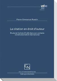 La citation en droit d’auteur - Ruedin, Pierre-Emmanuel