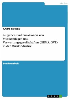 Aufgaben und Funktionen von Musikverlagen und Verwertungsgesellschaften (GEMA, GVL) in der Musikindustrie