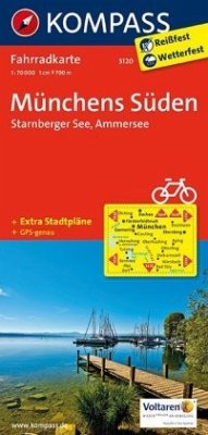 KOMPASS Fahrradkarte Münchens Süden - Starnberger See - Ammersee / Kompass Fahrradkarten
