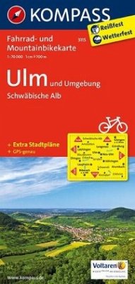 KOMPASS Fahrradkarte Ulm und Umgebung - Schwäbische Alb / Kompass Fahrradkarten