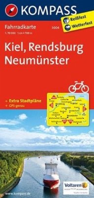 KOMPASS Fahrradkarte Kiel - Rendsburg - Neumünster / Kompass Fahrradkarten