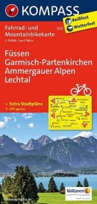 KOMPASS Fahrradkarte Füssen - Garmisch-Partenkirchen - Ammergauer Alpen - Lechtal / Kompass Fahrradkarten