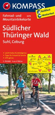 KOMPASS Fahrradkarte 3079 Südlicher Thüringer Wald - Suhl - Coburg 1:70.000 / Kompass Fahrradkarten