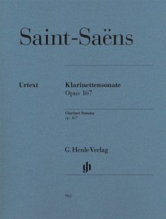 Klarinettensonate, Klarinette und Klavier, Klavierpartitur u. Klarinnettenstimme - Camille Saint-Saëns - Klarinettensonate op. 167