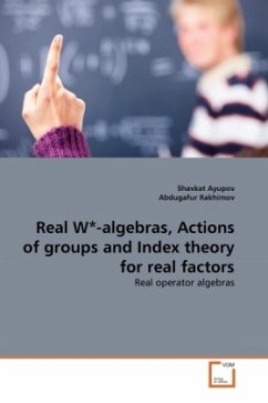 Real W -algebras, Actions of groups and Index theory for real factors