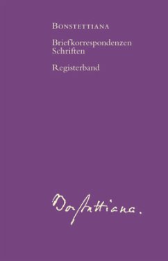 Cover Bonstettiana. Registerband / Bonstettiana