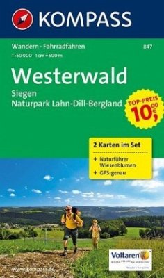 KOMPASS Wanderkarte Westerwald - Siegen - Naturpark Lahn-Dill-Bergland