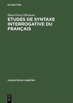 Etudes de syntaxe interrogative du français - Obenauer, Hans-Georg