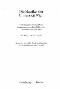 Die Matrikel der Universität Wien - Mühlberger, Kurt (Hrsg.)