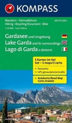 Kompass Karte Gardasee und Umgebung, 3 Bl.. Lake Garda and its surroundings, 3 Bl.. Lago di Garda e dintorni, 3 Bl.