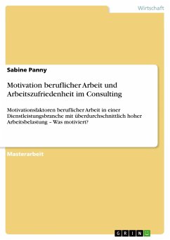 Motivation beruflicher Arbeit und Arbeitszufriedenheit im Consulting - Panny, Sabine