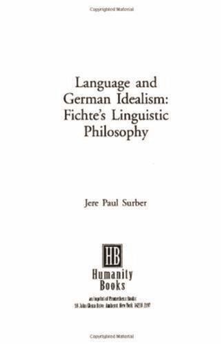 Language and German Idealism Language and German Idealism