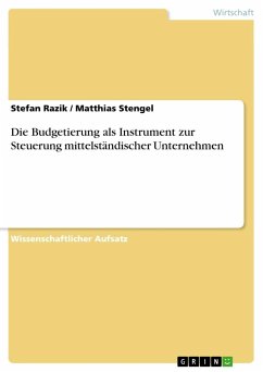 Die Budgetierung als Instrument zur Steuerung mittelständischer Unternehmen - Razik, Stefan;Stengel, Matthias