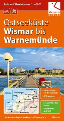 Rad- und Wanderkarte Ostseeküste Wismar bis Warnemünde 1 : 40 000 - Kuhlmann, Christian; Wachter, Thomas; Klemmer, Klaus