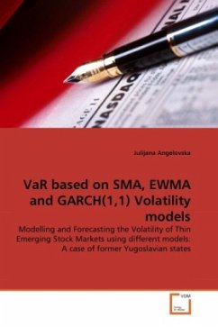 VaR based on SMA, EWMA and GARCH(1,1) Volatility models