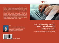 Les Critères Linguistiques pour la Traduction des Textes Littéraires - XU, Ming