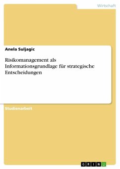 Risikomanagement als Informationsgrundlage für strategische Entscheidungen - Suljagic, Anela