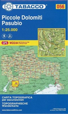 Tabacco topographische Wanderkarte Piccole Dolomiti, Pasubio