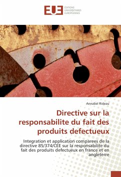 Directive sur la responsabilite du fait des produits defectueux - RIDEAU, ANNABEL