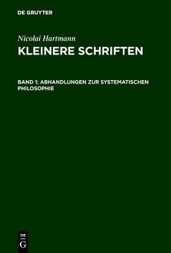 Abhandlungen zur systematischen Philosophie - Hartmann, Nicolai