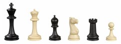 Philos 2015 - Schachfiguren Nerva, Königshöhe 95 mm, Kunststoff, schwarz creme