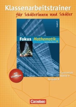 Cover 9. Schuljahr, Klassenarbeitstrainer für Schülerinnen und Schüler / Fokus Mathematik, Gymnasium, Ausgabe N